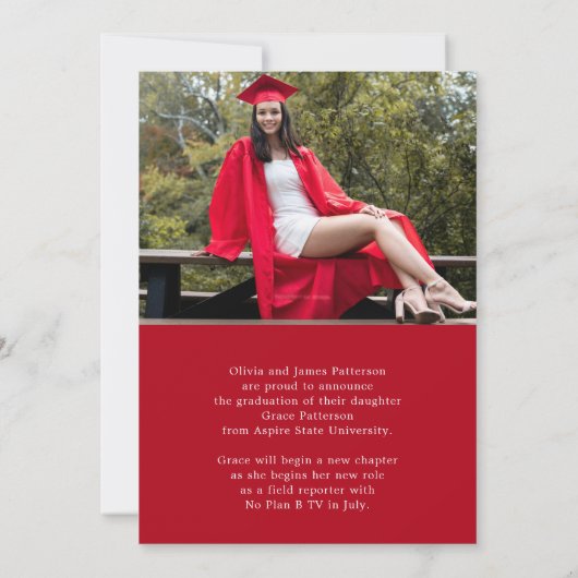 Ankündigung des modernen Fotos Red White Abschluss (Rückseite)