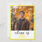 Ankündigung des modernen Gelbtypografie-Abschlusse (Rückseite)