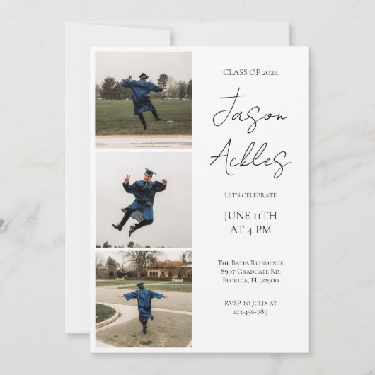 Ankündigung des modernen Graduate Foto Abschluss (Rückseite)