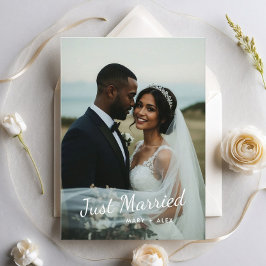 Ankündigung des modernen Just Married Wedding Foto