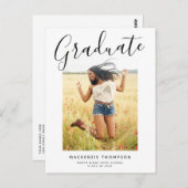 Ankündigung des modernen kalligraphischen Abschlus Postkarte (Vorne/Hinten)