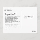 Ankündigung des modernen kalligraphischen Abschlus Postkarte (Rückseite)