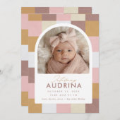 Ankündigung des modernen karierten Muster-Geburtsm (Vorne/Hinten)