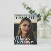 Ankündigung des Modernen Magazine Cover Abschluss Postkarte (Stehend Vorderseite)