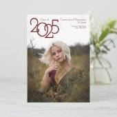 Ankündigung des modernen Maroon Foto Abschluss (Stehend Vorderseite)