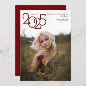 Ankündigung des modernen Maroon Foto Abschluss (Vorne/Hinten)