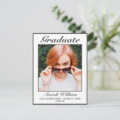 Ankündigung des modernen Minimalistischen Abschlus Postkarte (Stehend Vorderseite)