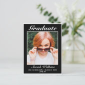 Ankündigung des modernen Minimalistischen Schwarze Postkarte (Stehend Vorderseite)