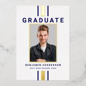 Ankündigung des modernen Navy Blue Gold Abschluss (Vorderseite)