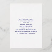 Ankündigung des modernen Navy Blue Gold Abschluss (Rückseite)