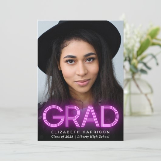 Ankündigung des modernen rosafarbenen Neon-Abschlu (Stehend Vorderseite)