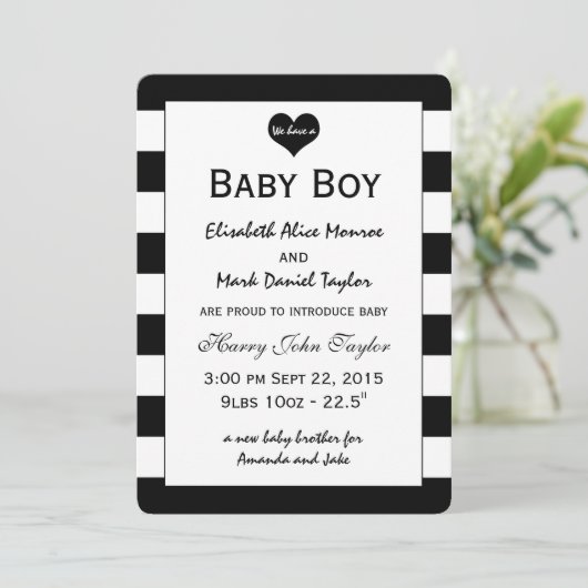 Ankündigung des modernen schicken Black & White Ba (Stehend Vorderseite)