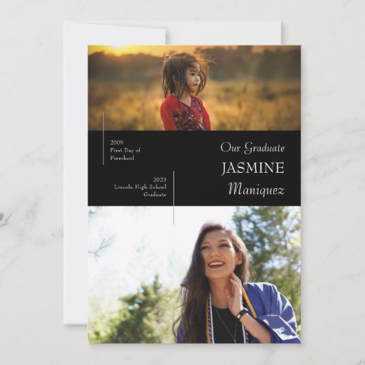 Ankündigung des modernen Schwarzen Dann/Jetzt-Absc (Vorderseite)