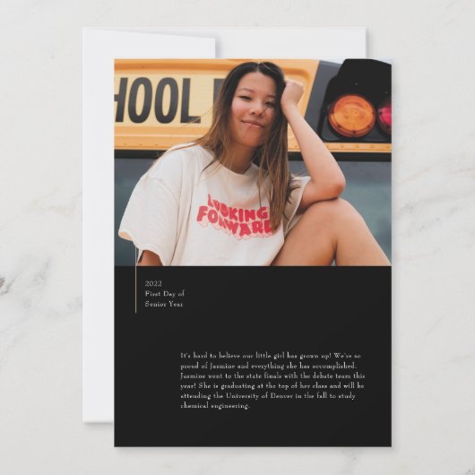 Ankündigung des modernen Schwarzen Dann/Jetzt-Absc (Rückseite)