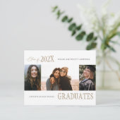 Ankündigung des modernen Trio Multi-Foto-Abschluss Postkarte (Stehend Vorderseite)