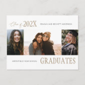 Ankündigung des modernen Trio Multi-Foto-Abschluss Postkarte (Vorderseite)