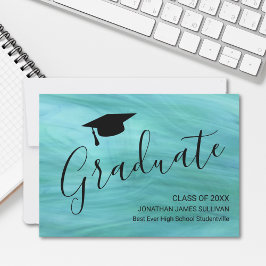 Ankündigung des modernen türkisfarbenen Abschlusse