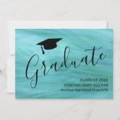 Ankündigung des modernen türkisfarbenen Abschlusse (Vorderseite)