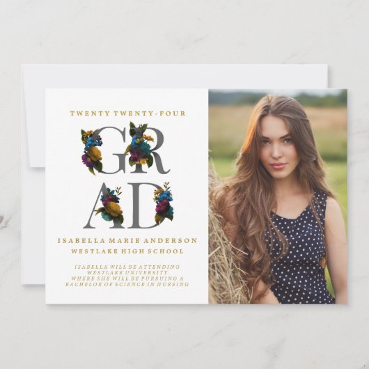 ANKÜNDIGUNG DES MOODY ELEGANT FLORAL FOTO ABSCHLUS (Vorderseite)