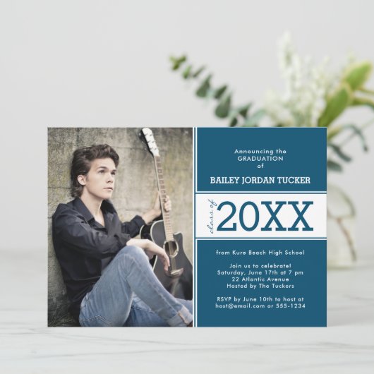 Ankündigung des muffigen Deep Blue Foto Abschluss (Stehend Vorderseite)