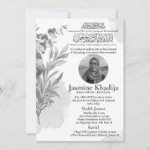 Ankündigung des muslimischen Todes Frau Janaza Geb (Vorderseite)