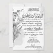 Ankündigung des muslimischen Todes Frau Janaza Geb (Vorderseite)