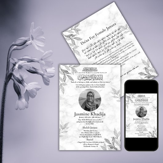 Ankündigung des muslimischen Todes Frau Janaza Geb