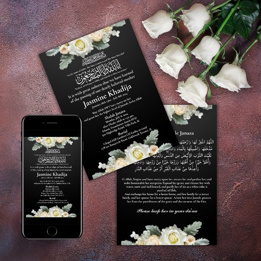 Ankündigung des muslimischen Todes Frau Janaza Geb