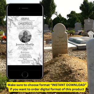 Ankündigung des muslimischen Todes Frau Janaza Geb