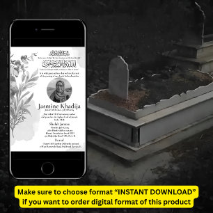 Ankündigung des muslimischen Todes Frau Janaza Geb