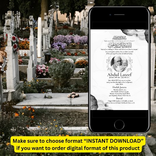 Ankündigung des muslimischen Todes Male Janaza Geb