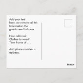 Ankündigung des neuen Zuhause Address Party Postkarte (Rückseite)