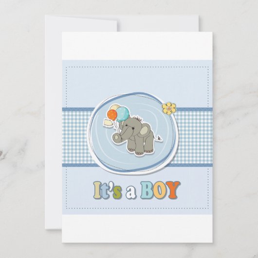 Ankündigung des niedlichen Elephant Baby Boy (Vorderseite)