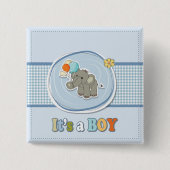 Ankündigung des niedlichen Elephant Baby Boy Button (Vorderseite)