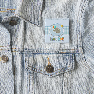 Ankündigung des niedlichen Elephant Baby Boy Button