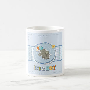 Ankündigung des niedlichen Elephant Baby Boy Kaffeetasse