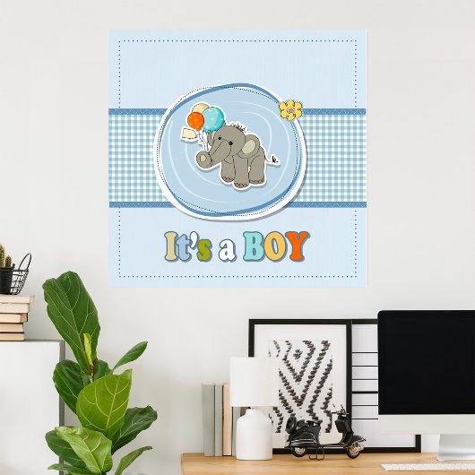 Ankündigung des niedlichen Elephant Baby Boy Poster