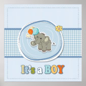Ankündigung des niedlichen Elephant Baby Boy Poster (Vorne)