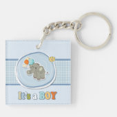 Ankündigung des niedlichen Elephant Baby Boy Schlüsselanhänger (Rückseite)