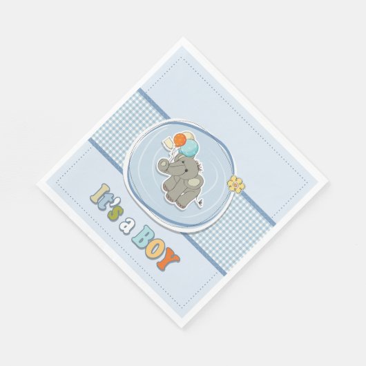 Ankündigung des niedlichen Elephant Baby Boy Serviette (Ecke)