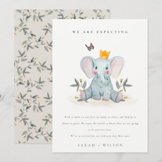 Ankündigung des niedlichen Woodland Elephant Folia (Vorne/Hinten)