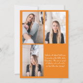 Ankündigung des Orange White School Color Abschlus (Rückseite)
