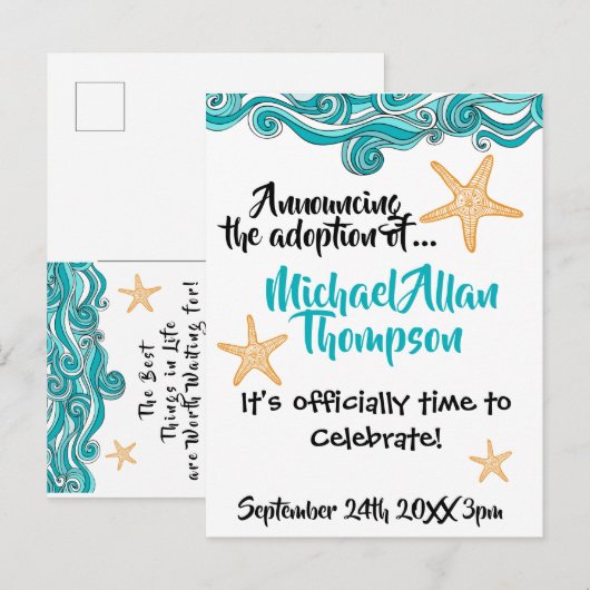Ankündigung des Party "Starfish Adoption" (Vorne/Hinten)