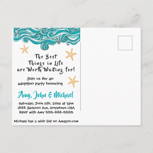 Ankündigung des Party "Starfish Adoption" (Rückseite)