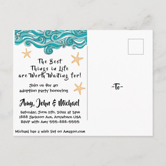 Ankündigung des Party "Starfish Adoption" (Rückseite)