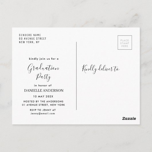 Ankündigung des Pflegepersonals auf schwarzen Buch Postkarte (Rückseite)