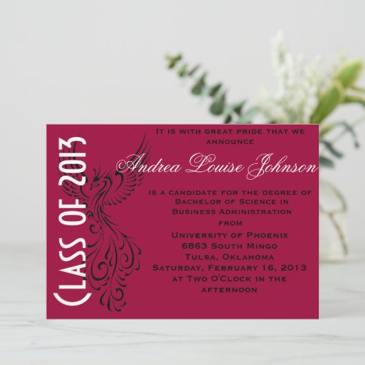 Ankündigung des Phoenix-Abschlusses (Stehend Vorderseite)