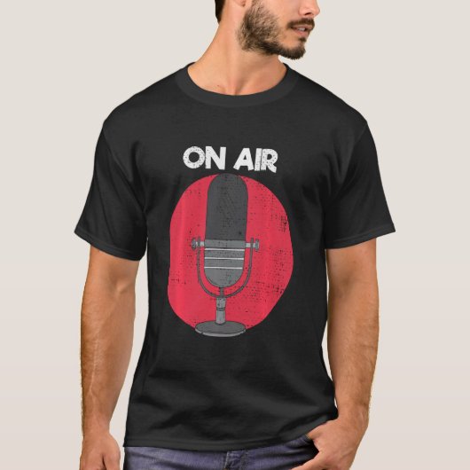 Ankündigung des Radioprogramms "Airs Microphone" T-Shirt (Vorderseite)