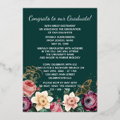 Ankündigung des Rosa Floral Boho Gold Foil Abschlu (Rückseite)