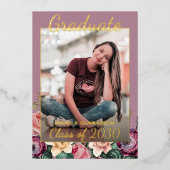 Ankündigung des Rosa Floral Boho Gold Foil Abschlu (Vorderseite)